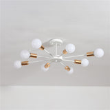 8-lights Vintage Metal Semi Flush Mount Ceiling Light E26/E27 LED