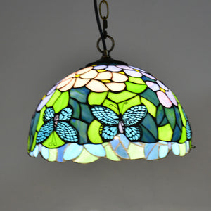 37 Type 12" Wide Tiffany Style Hanging Pendant Light Lamp Ceiling 18" Wide Stained Glass Creative Antique Vintage Decor Baroque Art MAX 60W - heparts