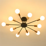 10-lights Vintage Metal Semi Flush Mount Ceiling Light E26/E27 LED - heparts