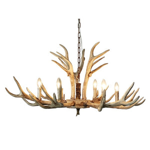 Antlers 6-Light Chandelier Ambient Light Resin Handmade Warm White - heparts