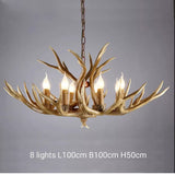 Antlers 8-Light Chandelier Ambient Light Resin Handmade Warm White - heparts