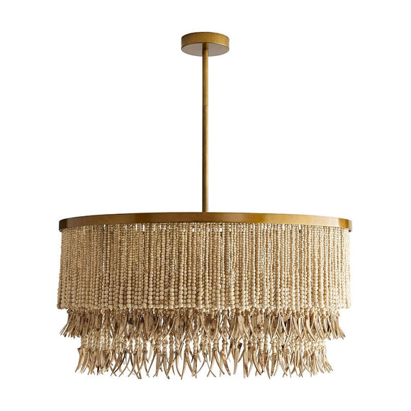 Bohemia Pendant Lighting Unique Empire Chandelier Vintage Hand Woven Wood Beads Wood Chips