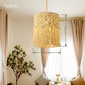 Bohemia  Pendant Lighting Unique Empire Chandelier with Handmade Cotton Rope Accents