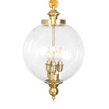 Brass Chandelier Clear Ball Glass Ambient Light 3-Light Living Room candle Style E12/E14 W300*H500 - heparts