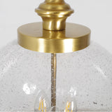 Brass Chandelier Clear Ball Glass Ambient Light 3-Light Living Room candle Style E12/E14 W300*H500 - heparts