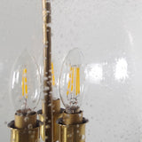 Brass Chandelier Clear Ball Glass Ambient Light 3-Light Living Room candle Style E12/E14 W300*H500 - heparts