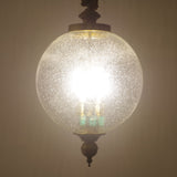 Brass Chandelier Clear Ball Glass Ambient Light 3-Light Living Room candle Style E12/E14 W300*H500 - heparts