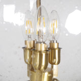 Brass Chandelier Clear Ball Glass Ambient Light 3-Light Living Room candle Style E12/E14 W300*H500 - heparts