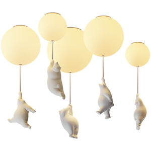 Cartoon Bear Ceiling Lamp for Children's Bedroom Lamps Boy Girl Balloon Lights