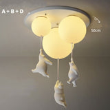 Cartoon Bear Ceiling Lamp for Children's Bedroom Lamps Boy Girl Balloon Lights