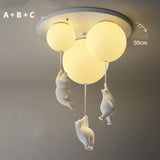 Cartoon Bear Ceiling Lamp for Children's Bedroom Lamps Boy Girl Balloon Lights