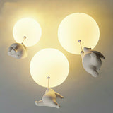 Cartoon Bear Ceiling Lamp for Children's Bedroom Lamps Boy Girl Balloon Lights