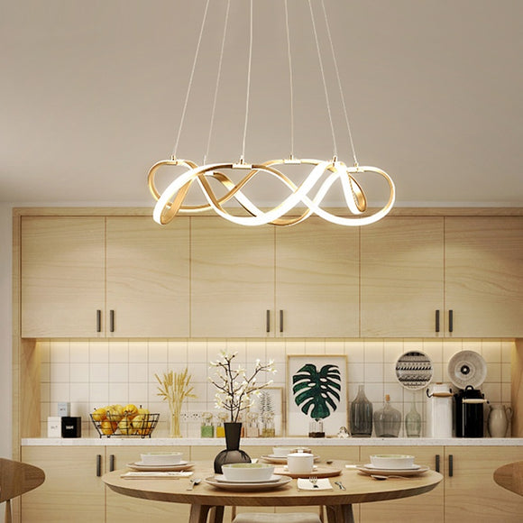 Circular Pendant Light Modern Chandelier Pendant Light LED Dimmable with Control - heparts