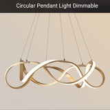 Circular Pendant Light Modern Chandelier Pendant Light LED Dimmable with Control - heparts