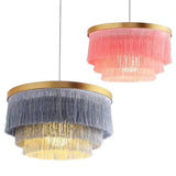 Instagram Cloth art D420mm Tassel lamp Pendant Light Luxury Chandelier E26/E27 LED simplicity - heparts