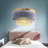 Instagram Cloth art D420mm Tassel lamp Pendant Light Luxury Chandelier E26/E27 LED simplicity - heparts