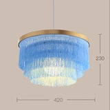 Instagram Cloth art D420mm Tassel lamp Pendant Light Luxury Chandelier E26/E27 LED simplicity - heparts