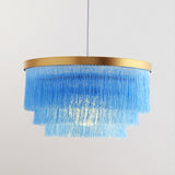 Instagram Cloth art D420mm Tassel lamp Pendant Light Luxury Chandelier E26/E27 LED simplicity - heparts