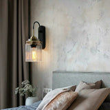 Corrugated Glass Metal Wall Lamps & Sconces Light Bedside Edison bulb E26/E27