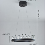 Crystal Circular Empiret Pendant Light Chandelier Ambient Light Painted Finishes Aluminum Crystal - heparts