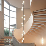 Customized Modern Designer Decorative Staircase Long Strip Glass Pendant Lighting