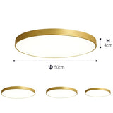 D30-D50cm Flush Mount Ring Lights Downlight Solid Brass PVC Acrylic Mini Style, LED Integrated - heparts