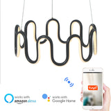 D40cm Bracelet Crown Circular Pendant Light Chandelier Lighting Ambient Light - LED Dimmable Remote Control - heparts