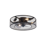D45cm Caged Ceiling Fan with Lights, 4-Light Low Profile Fans Ceiling with Lights Remote Control