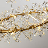 D60/100cm Ring Luxury Copper/Iron Crystal Chandelier Postmodern Living Room Pendant Light G4