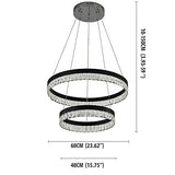 1-3 Lights Circular Crystal Chandelier Ambient Light Electroplated Painted Finishes Metal Crystal Adjustable Dimmable with Remote Control - heparts