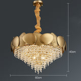 D60/80cm Fashion Golden Luxury Iron Crystal Chandelier Postmodern Living Room Pendant Lighting E12/E14