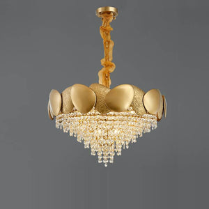 D60/80cm Fashion Golden Luxury Iron Crystal Chandelier Postmodern Living Room Pendant Lighting E12/E14