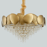 D60/80cm Fashion Golden Luxury Iron Crystal Chandelier Postmodern Living Room Pendant Lighting E12/E14