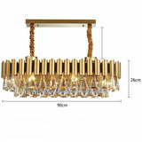 D60/80cm Luxury Iron Crystal Chandelier Postmodern Living Room Pendant Lighting E12/E14