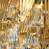 D60/80cm Luxury Iron Crystal Chandelier Postmodern Living Room Pendant Lighting E12/E14