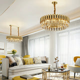 D60/80cm Luxury Iron Crystal Chandelier Postmodern Living Room Pendant Lighting E12/E14