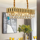 D60/80cm Luxury Iron Crystal Chandelier Postmodern Living Room Pendant Lighting E12/E14
