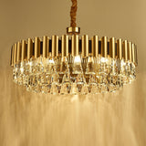 D60/80cm Luxury Iron Crystal Chandelier Postmodern Living Room Pendant Lighting E12/E14