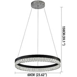 1-3 Lights Circular Crystal Chandelier Ambient Light Electroplated Painted Finishes Metal Crystal Adjustable Dimmable with Remote Control - heparts