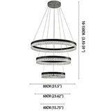 1-3 Lights Circular Crystal Chandelier Ambient Light Electroplated Painted Finishes Metal Crystal Adjustable Dimmable with Remote Control - heparts