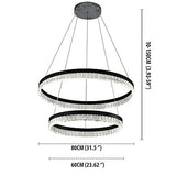 1-3 Lights Circular Crystal Chandelier Ambient Light Electroplated Painted Finishes Metal Crystal Adjustable Dimmable with Remote Control - heparts