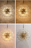 Dandelion Gypsophila Pure Brass Crystal Chandelier Pendant Lighting Living Room G9