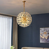 Dandelion Gypsophila Pure Brass Crystal Chandelier Pendant Lighting Living Room G9