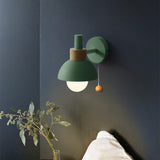 Designer's Macaroon Sconces  Wood Wall Lamp Colorful Lights LED Bedside Light, Night Lights, Modern Nordic Lampshade, Home Decor