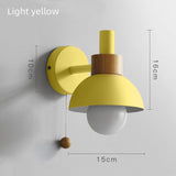 Designer's Macaroon Sconces  Wood Wall Lamp Colorful Lights LED Bedside Light, Night Lights, Modern Nordic Lampshade, Home Decor