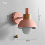 Designer's Macaroon Sconces  Wood Wall Lamp Colorful Lights LED Bedside Light, Night Lights, Modern Nordic Lampshade, Home Decor