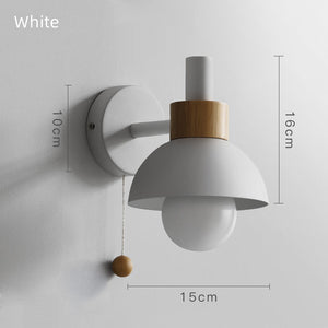 Designer's Macaroon Sconces  Wood Wall Lamp Colorful Lights LED Bedside Light, Night Lights, Modern Nordic Lampshade, Home Decor
