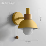 Designer's Macaroon Sconces  Wood Wall Lamp Colorful Lights LED Bedside Light, Night Lights, Modern Nordic Lampshade, Home Decor
