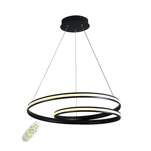 Dimmable 22'' Wide Twist Modern LED Pendant Chandelier in WhiteBlackChocolate