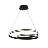 Dimmable 22'' Wide Twist Modern LED Pendant Chandelier in WhiteBlackChocolate